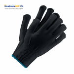 Rękawice ochronne wykonane z nylonu, zakończone ściągaczem RPOLY czarny Reis ( zestaw 12 par )