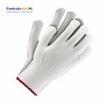 Rękawice ochronne wykonane z nylonu, zakończone ściągaczem RPOLY biały Reis ( zestaw 12 par )