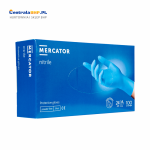 Rękawice nitrylowe w kolorze niebieskim - bezpudrowe RMM-NITRILE 100szt MERCATOR S-M-L-XL