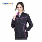 Bluza damska kurtka ochronna FORWOMEN wykonana z materiału typu canvas LH-FWN-J czarno-różowy Leber&Hollman