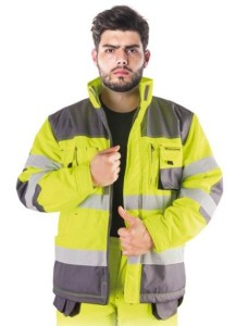 Kurtka Robocza Ochronna Ocieplana Męska Leber&Hollman LH - FMNWX - J Żółto - Szara Reis