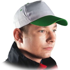 Czapka Z Daszkiem Ochronna Cieńsza CZ Reis Biało-Zielona