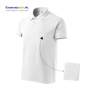 Koszulka polo męska z osobną kieszonką Cotton 212 100% bawełna 170g/m2 polówka Adler Malfini biały