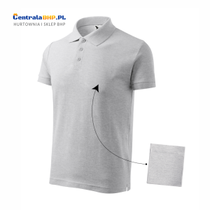 Koszulka polo męska z osobną kieszonką Cotton 212 100% bawełna 170g/m2 polówka Adler Malfini jasnoszary melanż