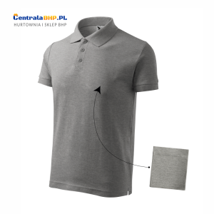 Koszulka polo męska z osobną kieszonką Cotton 212 100% bawełna 170g/m2 polówka Adler Malfini ciemnoszary melanż