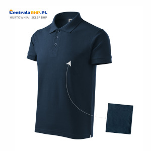 Koszulka polo męska z osobną kieszonką Cotton 212 100% bawełna 170g/m2 polówka Adler Malfini granatowy