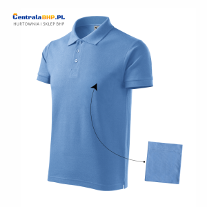 Koszulka polo męska z osobną kieszonką Cotton 212 100% bawełna 170g/m2 polówka Adler Malfini błękitny niebieski
