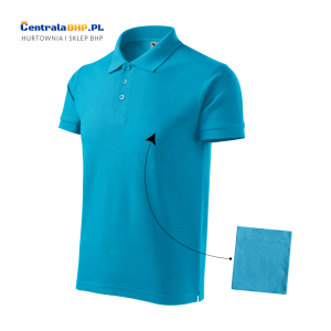 Koszulka polo męska z osobną kieszonką Cotton 212 100% bawełna 170g/m2 polówka Adler Malfini turkusowy niebieski