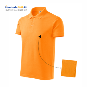 Koszulka polo męska z osobną kieszonką Cotton 212 100% bawełna 170g/m2 polówka Adler Malfini mandarynkowy pomarańczowy
