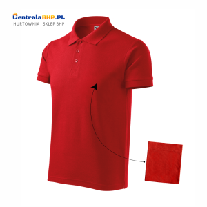 Koszulka polo męska z osobną kieszonką Cotton 212 100% bawełna 170g/m2 polówka Adler Malfini czerwony