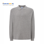 Koszulka polo męska z długim rękawem ochronna robocza JHK LS szara grey melange