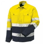 Bluza robocza męska ostrzegawcza z pasami odblaskowymi Industrial Starter żółto-granatowa