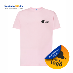 Koszulka Bawełniana JHK 150g Z Dowolnym Nadrukiem Małym Jednokolorowym pink