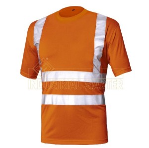 Koszulka robocza ostrzegawcza T-shirt z pasami odblaskowymi BASIC Industrial Starter pomarańczowa