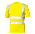 Koszulka robocza ostrzegawcza T-shirt z pasami odblaskowymi BASIC Industrial Starter żółta