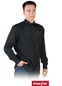 Koszula Wyjściowa Męska KWSKR Długi Rękaw Reis Czarna