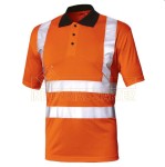 Koszulka polo męska robocza ostrzegawcza z odblaskami BASIC Industrial Starter pomarańczowa