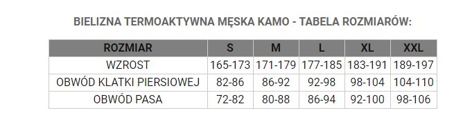Tabela rozmiarów